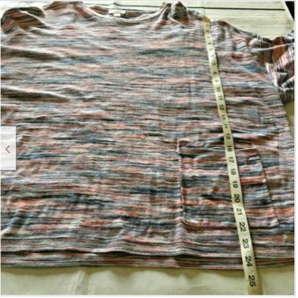 Pure Jill Pullover Blouse Top Scoop Neck Elbow Sleeve Boxy 100% Cotton - Picture 6 of 6